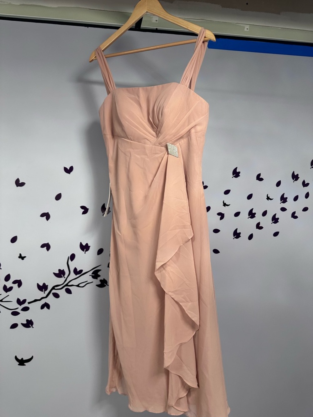 Elegant Blush Pink Strappy Chiffon Dress